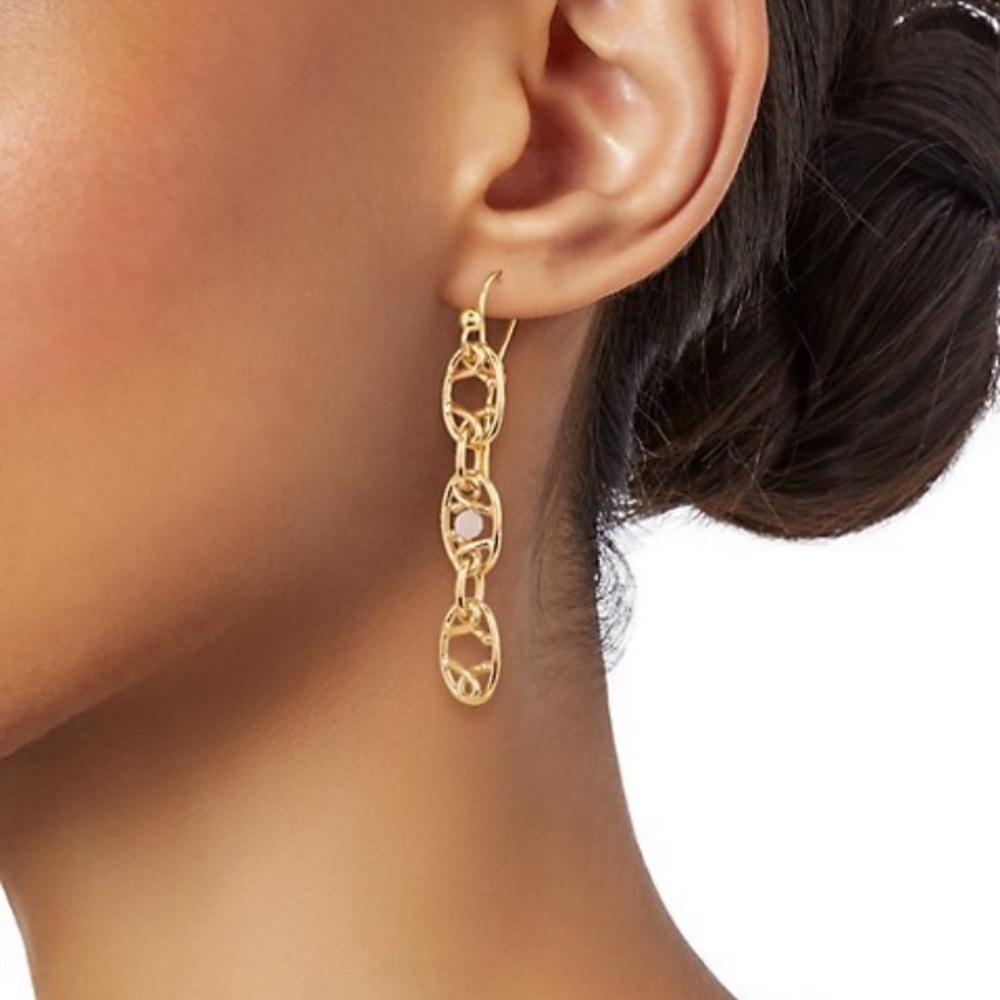 𝅺Gas Bijoux Allegria 24K Gold Plated Moonstone & Glass Bead Earrings NEW